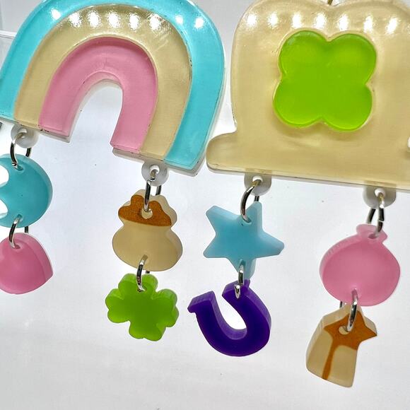 Lucky Charms Earrings - St Patricks Earrings - Rainbow Earrings - Cereal Earring - Picture 3 of 10